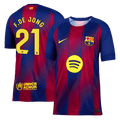 F.DE JONG #21 Barcelona Home Football Shirt 2025/26 Red&Blue
