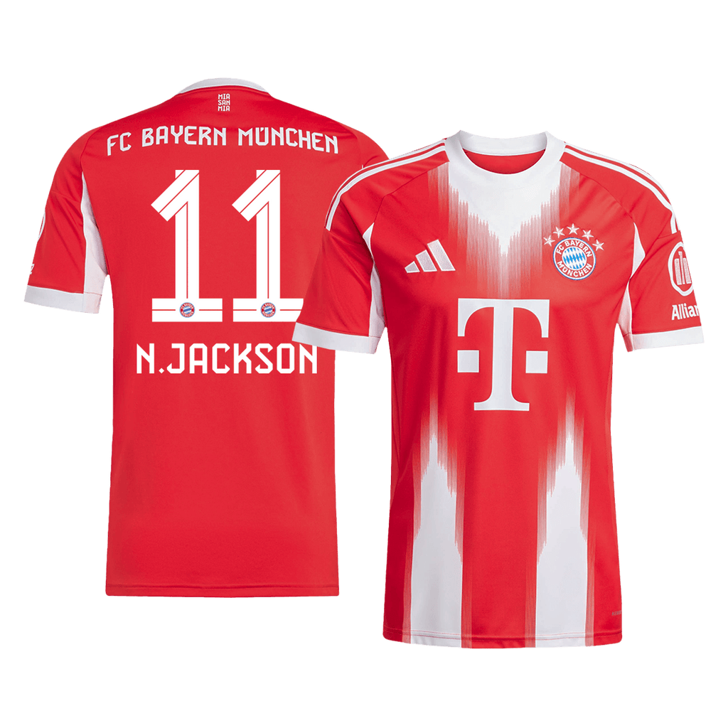 N.JACKSON #11 Bayern Munich Home Football Shirt 2025/26