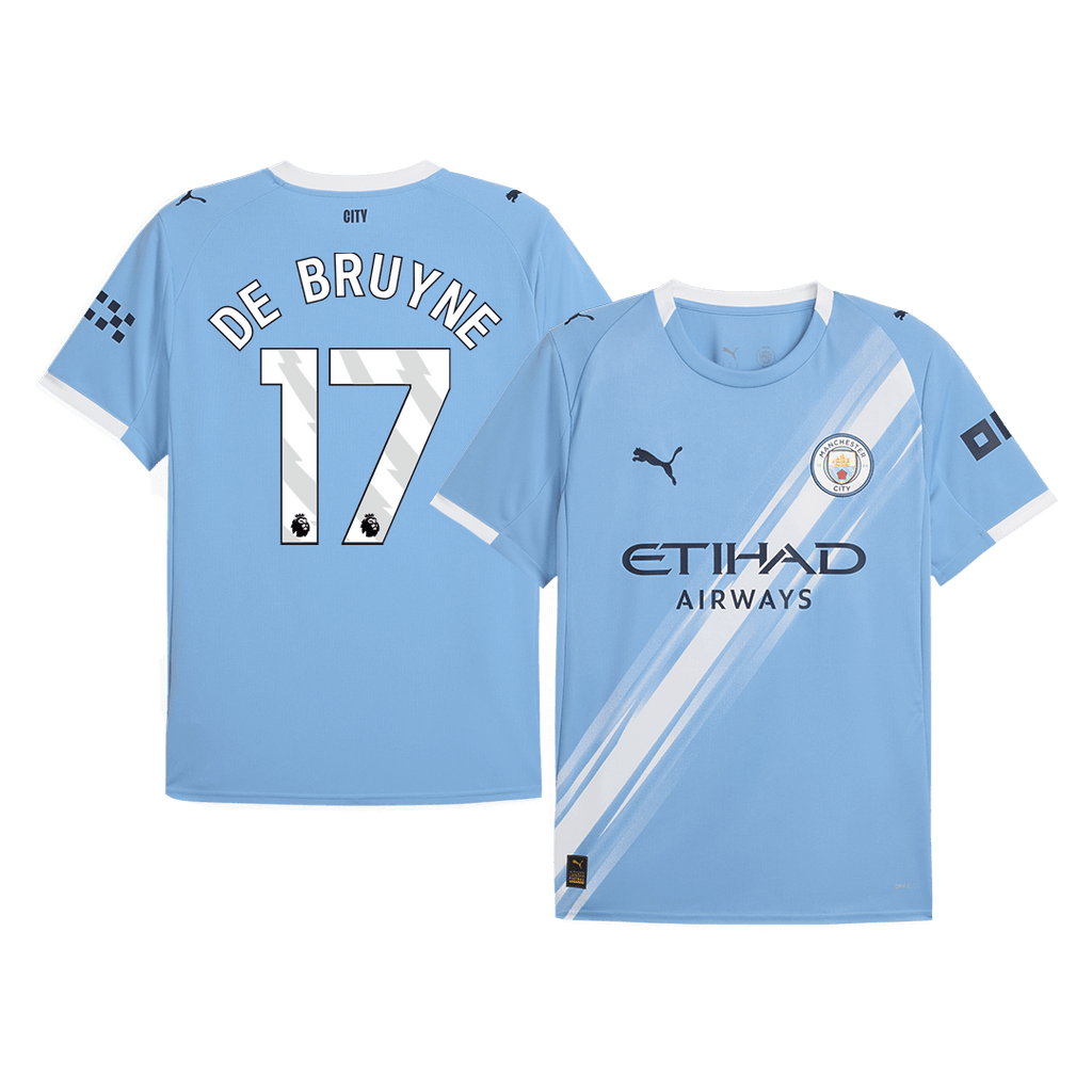 DE BRUYNE #17 Manchester City Home Football Shirt 2025/26 Blue