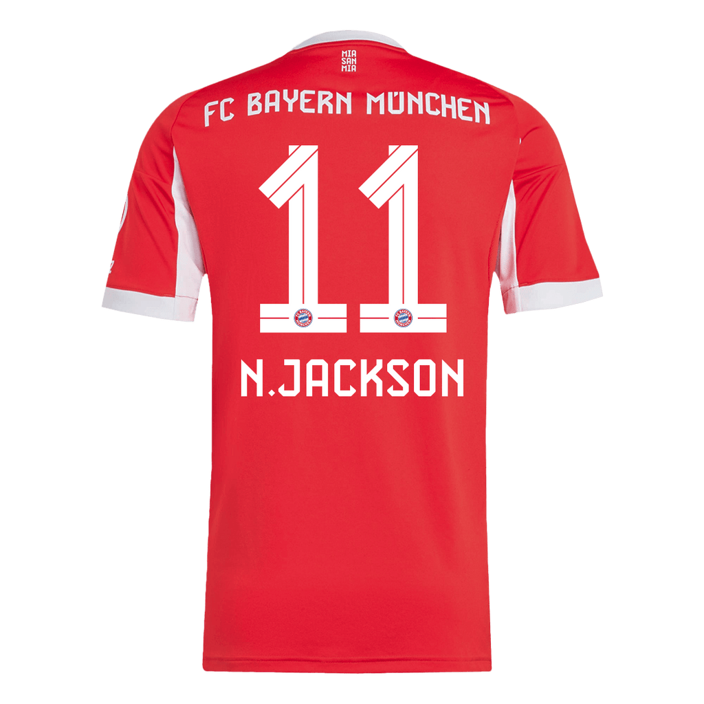 N.JACKSON #11 Bayern Munich Home Football Shirt 2025/26