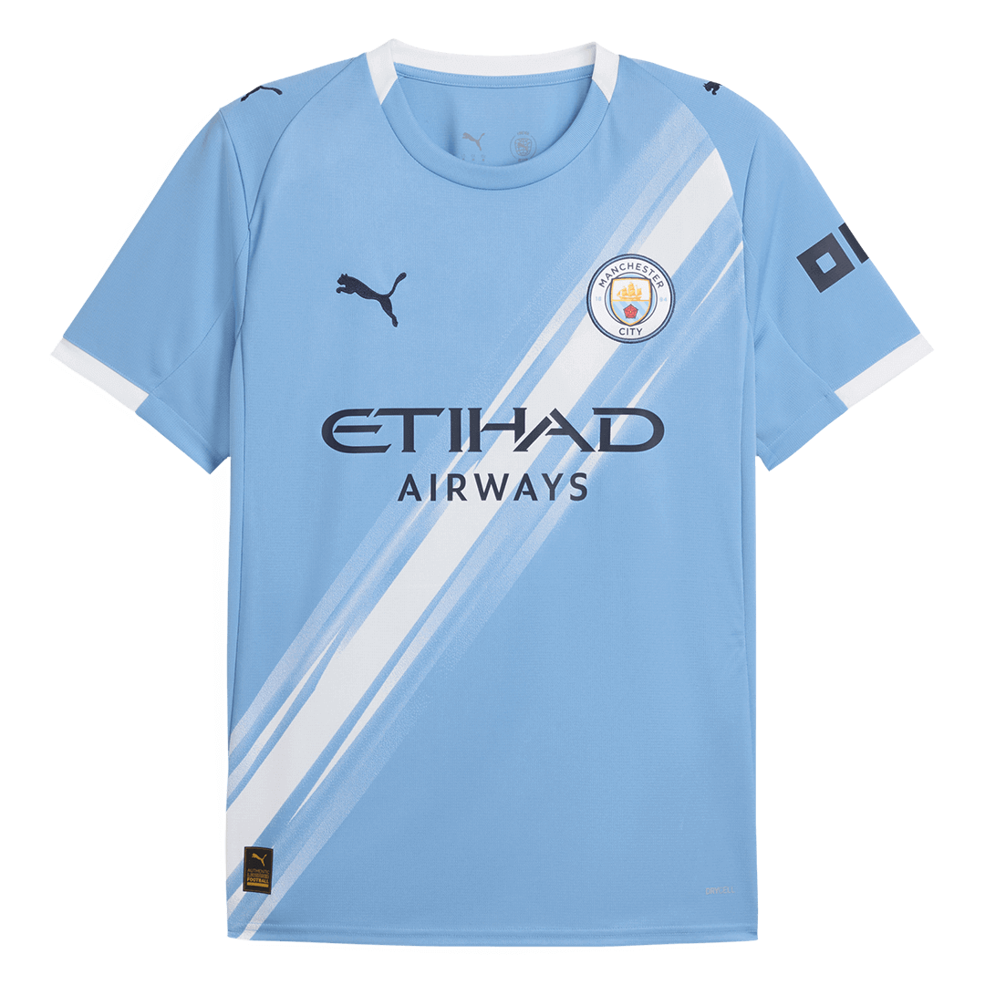 DE BRUYNE #17 Manchester City Home Football Shirt 2025/26 Blue