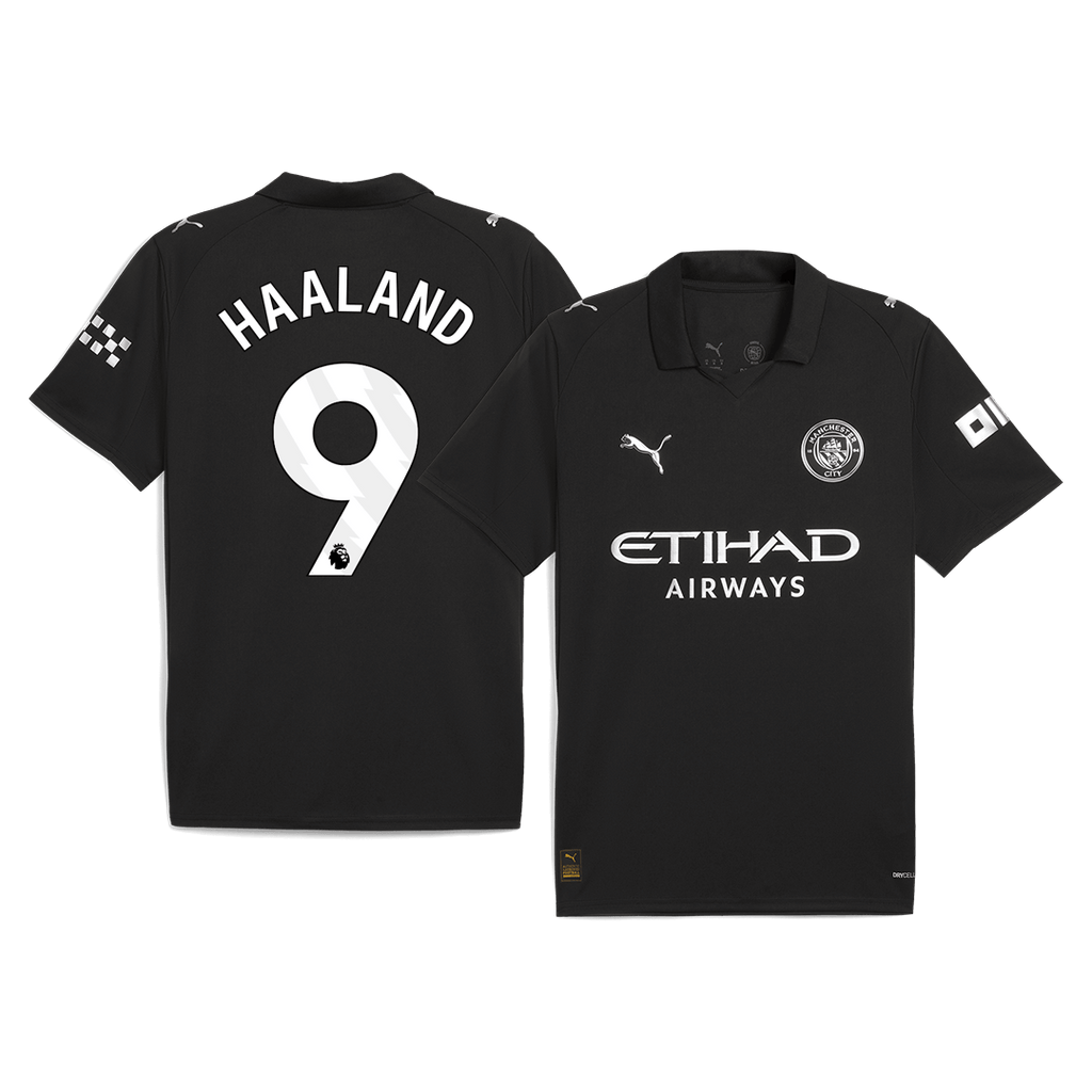 HAALAND #9 Manchester City Away Football Shirt 2025/26 Black