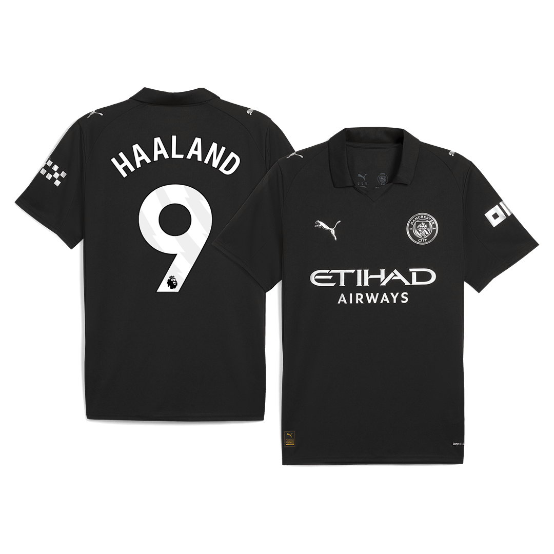 HAALAND #9 Manchester City Away Football Shirt 2025/26 Black
