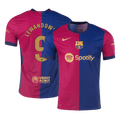 Player Version LEWANDOWSKI #9 Barcelona Home Football Shirt 2024/25- - old sponsor