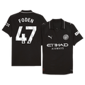Player Version FODEN #47 Manchester City Away Football Shirt 2025/26 Black