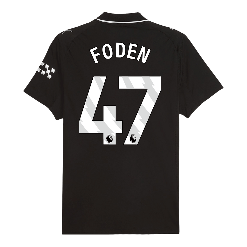 Player Version FODEN #47 Manchester City Away Football Shirt 2025/26 Black