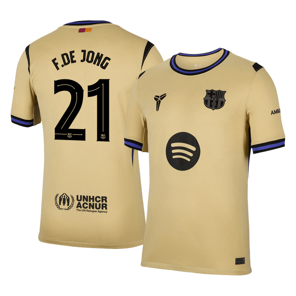 F.DE JONG #21 Barcelona Away Football Shirt 2025/26 Yellow - UCL