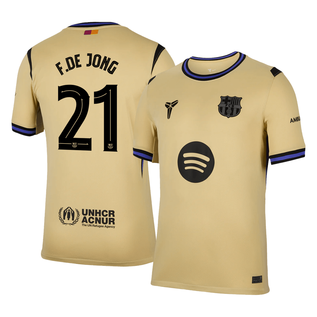 F.DE JONG #21 Barcelona Away Football Shirt 2025/26 Yellow - UCL