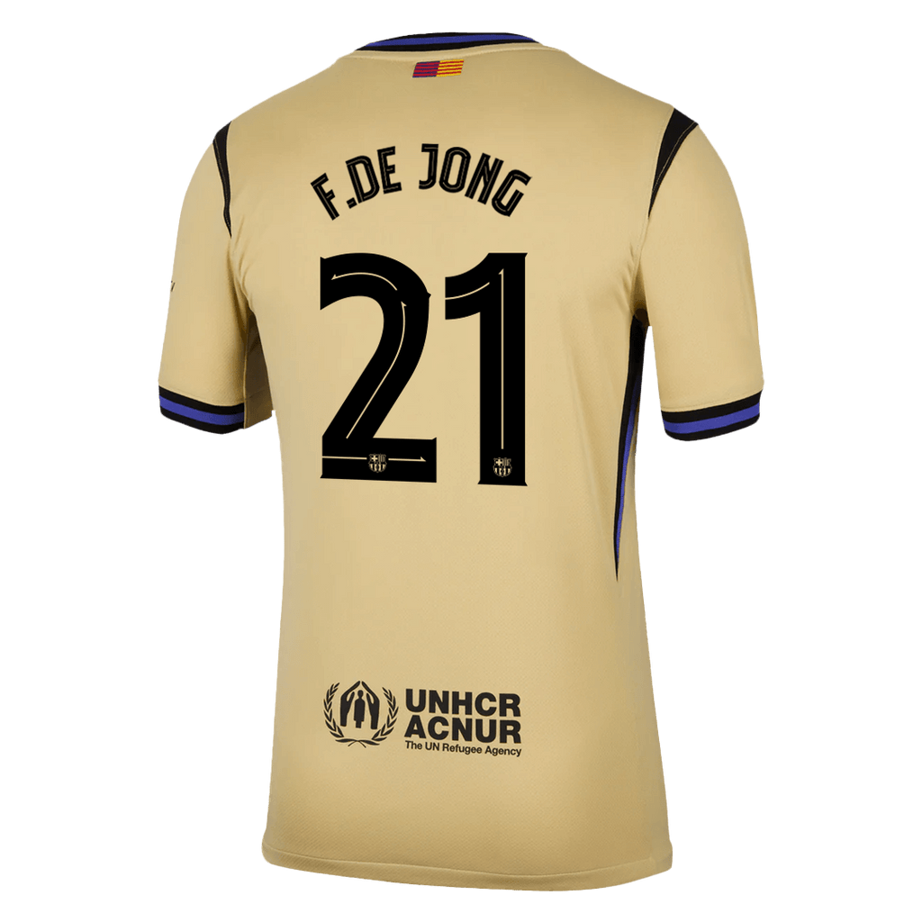 F.DE JONG #21 Barcelona Away Football Shirt 2025/26 Yellow - UCL