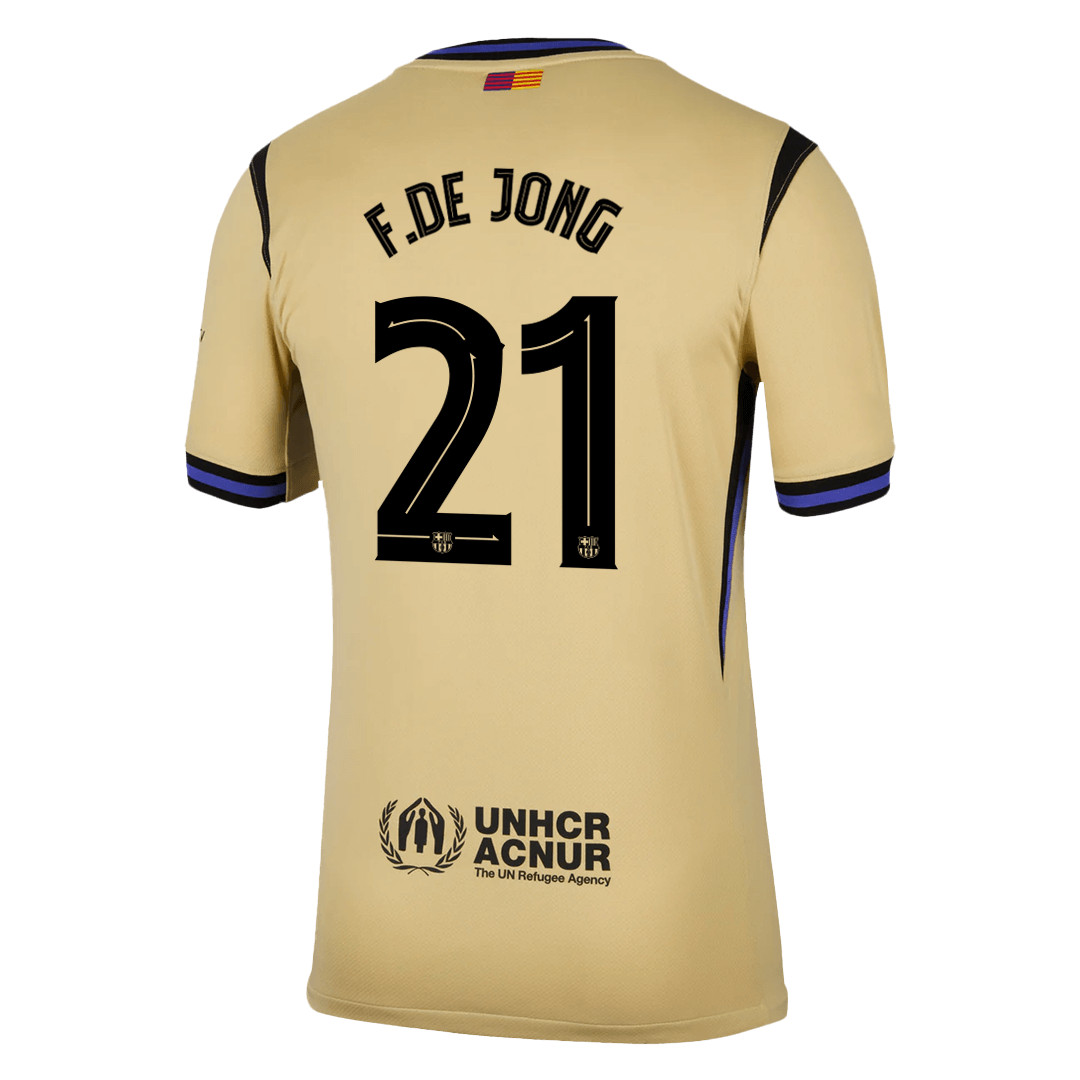 F.DE JONG #21 Barcelona Away Football Shirt 2025/26 Yellow - UCL