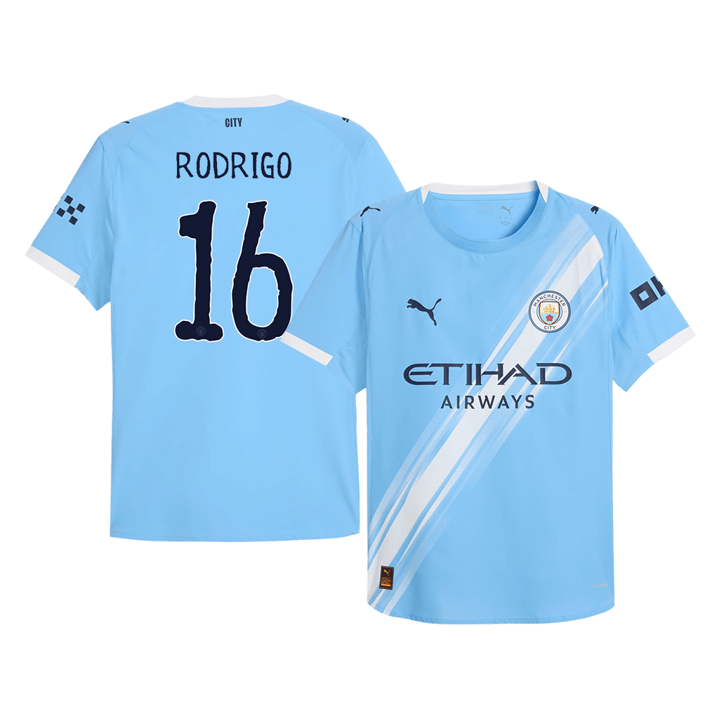 Player Version RODRIGO #16 Manchester City Home Football Shirt 2025/26 Blue - Club World Cup