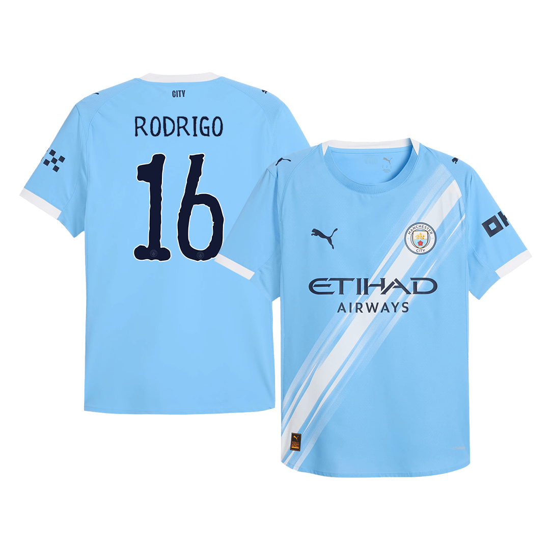 Player Version RODRIGO #16 Manchester City Home Football Shirt 2025/26 Blue - Club World Cup