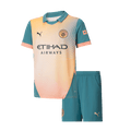 Kid's Manchester City Fourth Away 'Definitely City' Football Shirt Kit (Shirt+Shorts) 2024/25