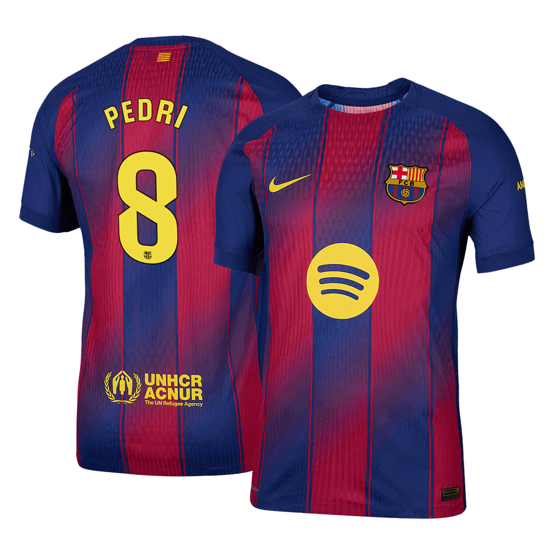 Player Version PEDRI #8 Barcelona Home Football Shirt 2025/26 Red&Blue