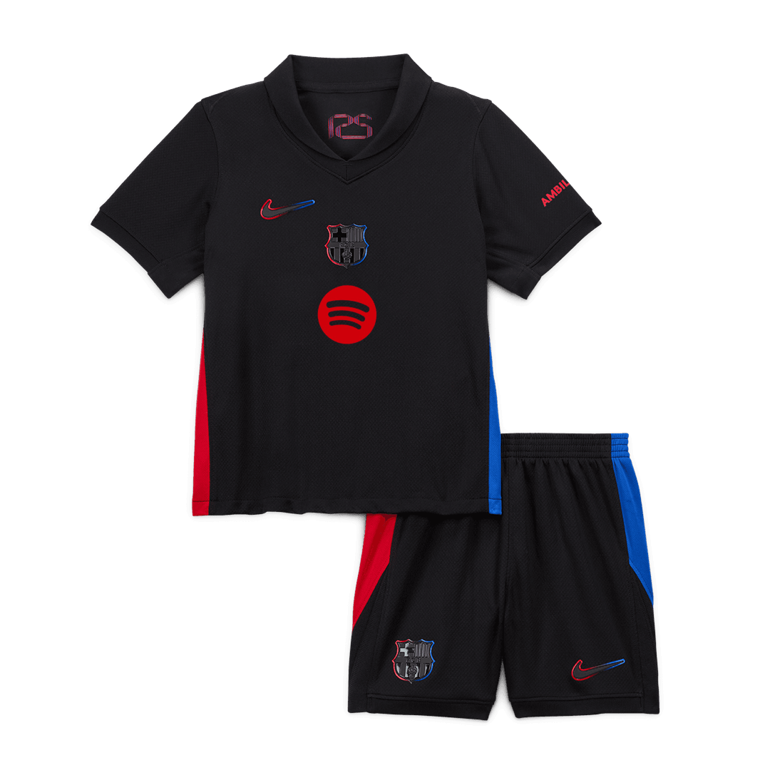 Kids Barcelona Custom Away Football Kits 2024/25 - Spotify Logo Without Text