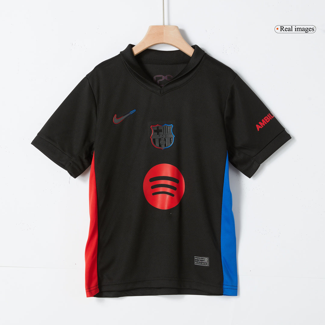 Kids Barcelona Custom Away Football Kits 2024/25 - Spotify Logo Without Text