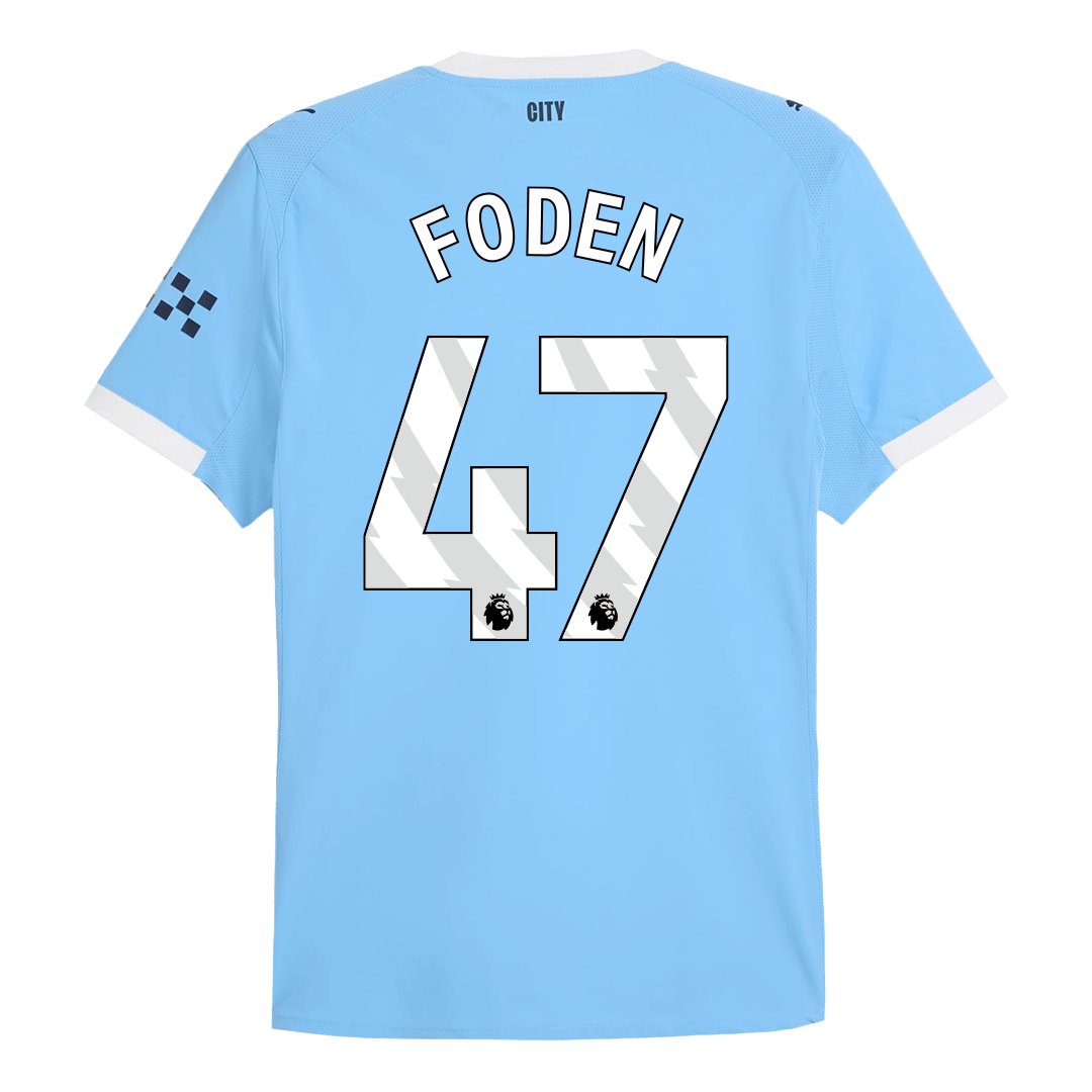 Player Version FODEN #47 Manchester City Home Football Shirt 2025/26 Blue