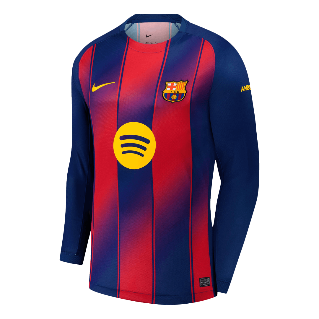 25/26 Barcelona Home Long Sleeve Football Shirt Red&Blue