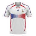 Men Retro Fan Version 2006 France Away Soccer Jersey Short Sleeve White
