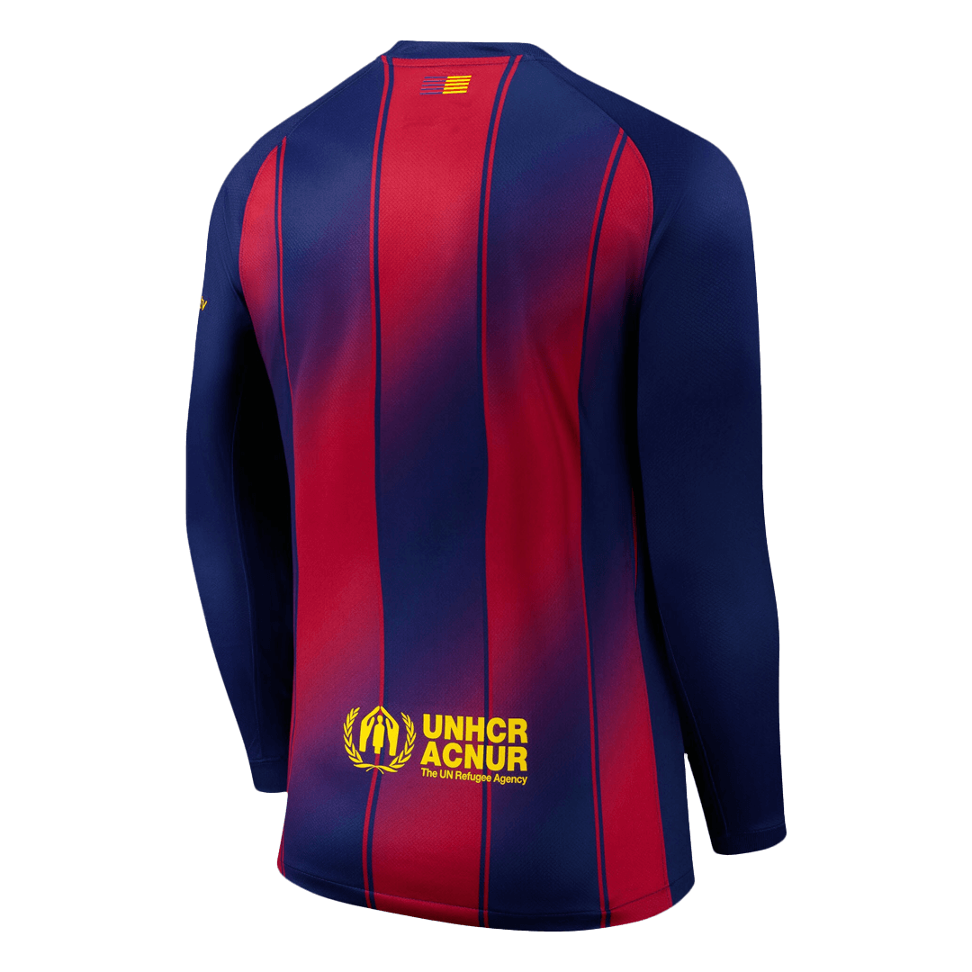 25/26 Barcelona Home Long Sleeve Football Shirt Red&Blue