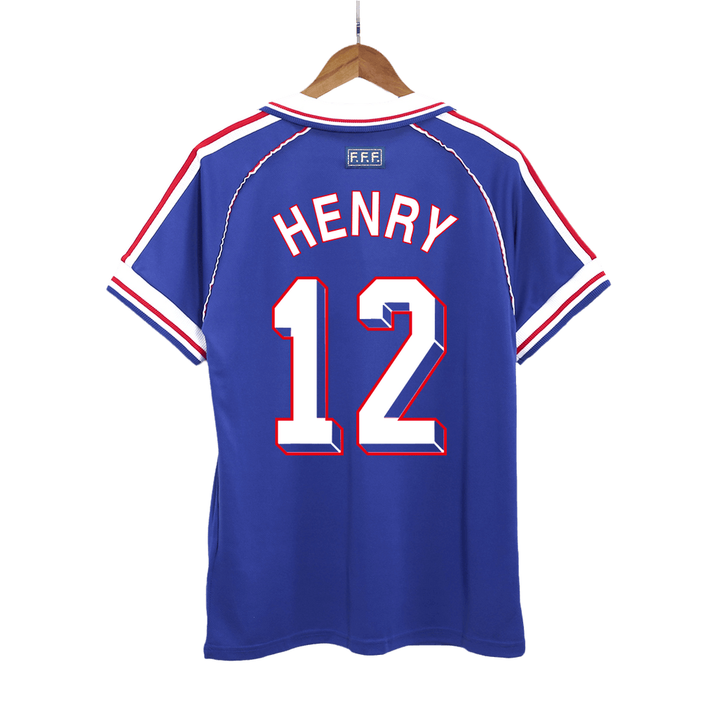 Retro HENRY #12 1998 France Home Football Shirt