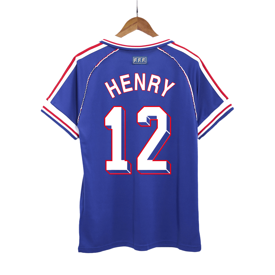 Retro HENRY #12 1998 France Home Football Shirt