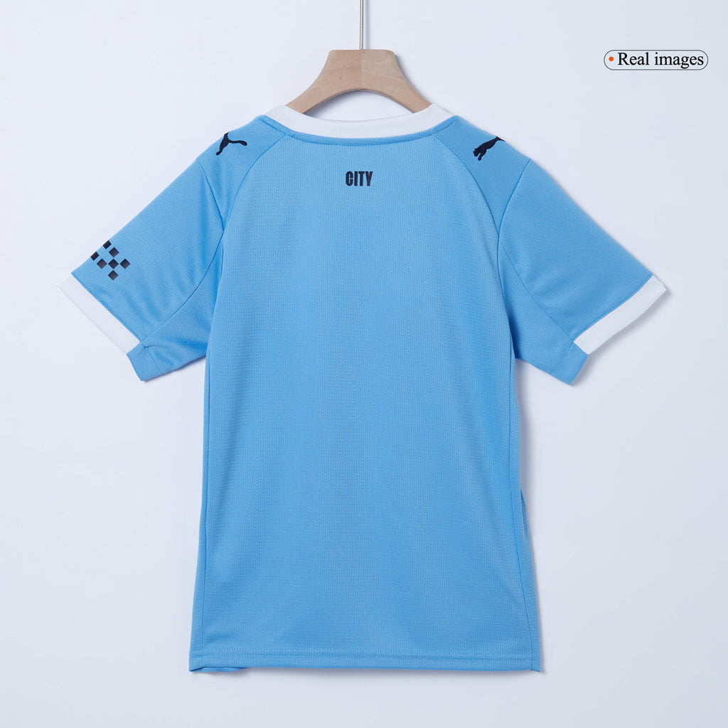 Kid's Manchester City Home Football Shirt Kit(Jersey+Shorts+Socks) 2025/26 Blue