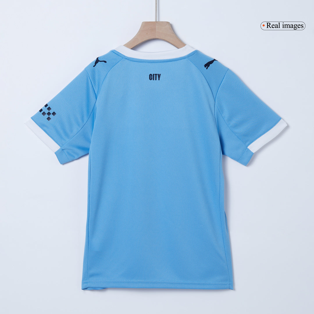 Kid's Manchester City Home Football Shirt Kit(Jersey+Shorts+Socks) 2025/26 Blue