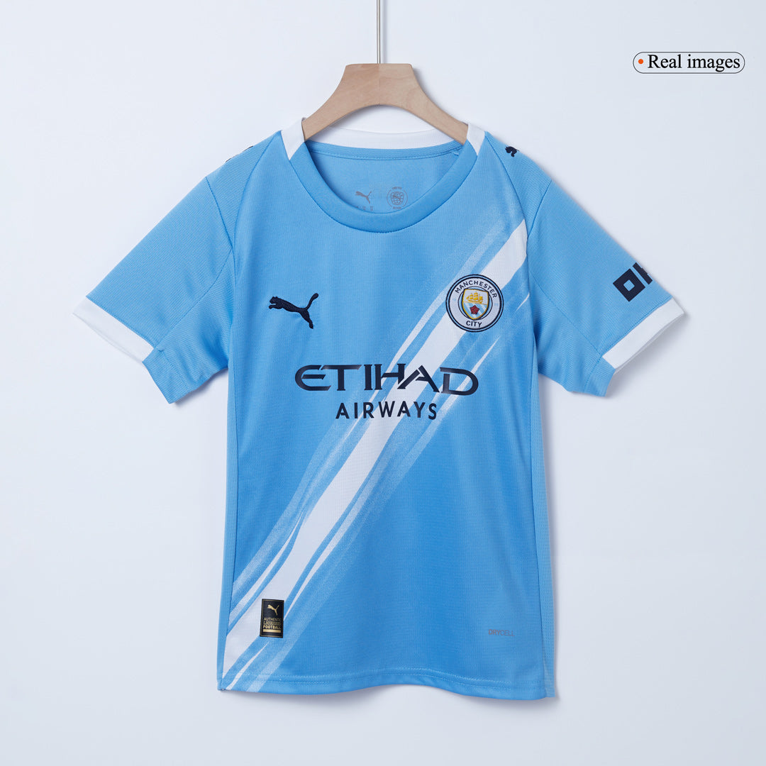 Kid's Manchester City Home Football Shirt Kit(Jersey+Shorts+Socks) 2025/26 Blue