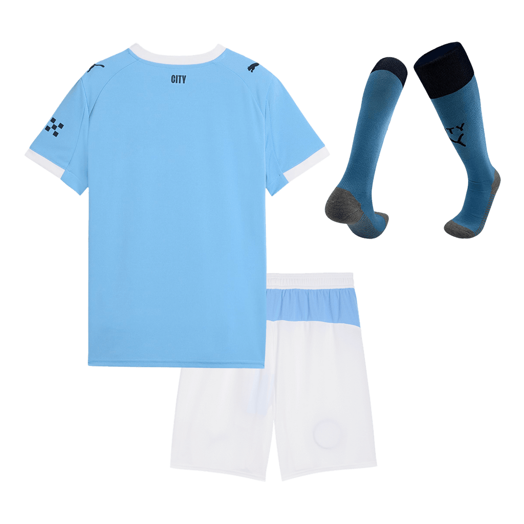 Kid's Manchester City Home Football Shirt Kit(Jersey+Shorts+Socks) 2025/26 Blue
