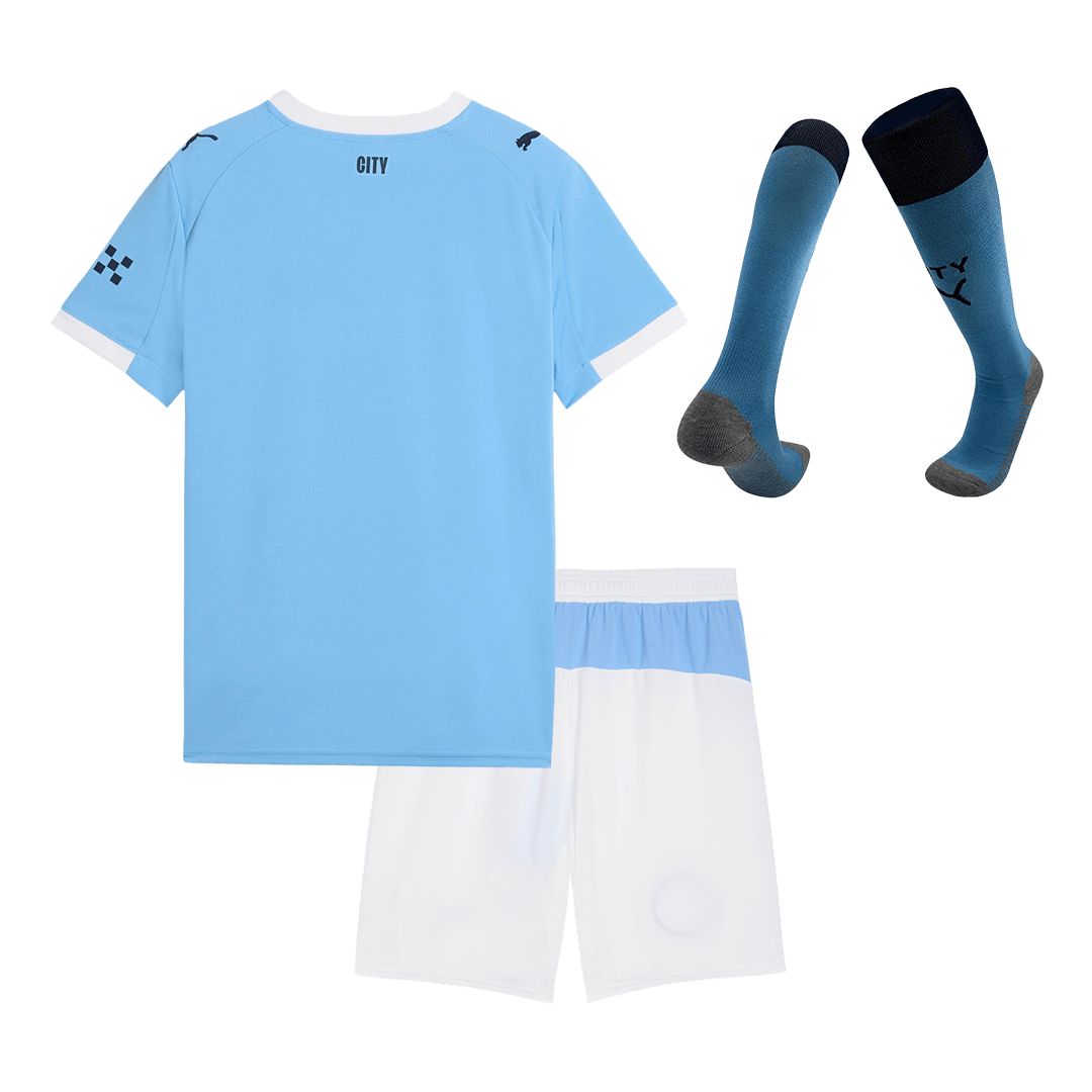 Kid's Manchester City Home Football Shirt Kit(Jersey+Shorts+Socks) 2025/26 Blue