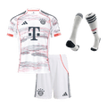 Kid's Bayern Munich Away Football Shirt Kit(Jersey+Shorts+Socks) 2025/26 White