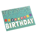 Custom Colorful Flag Birthday Card Green