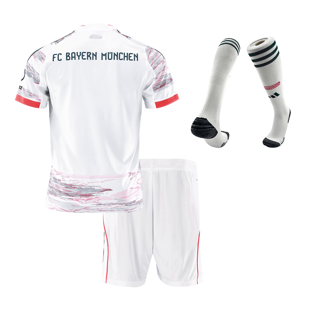 Kid's Bayern Munich Away Football Shirt Kit(Jersey+Shorts+Socks) 2025/26 White