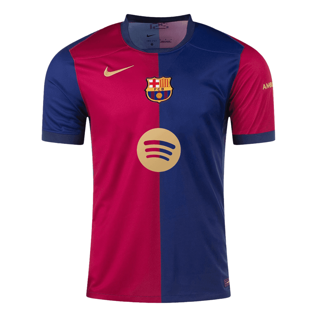 F.DE JONG #21 Barcelona Home Football Shirt 2024/25 - Spotify Logo Without Text