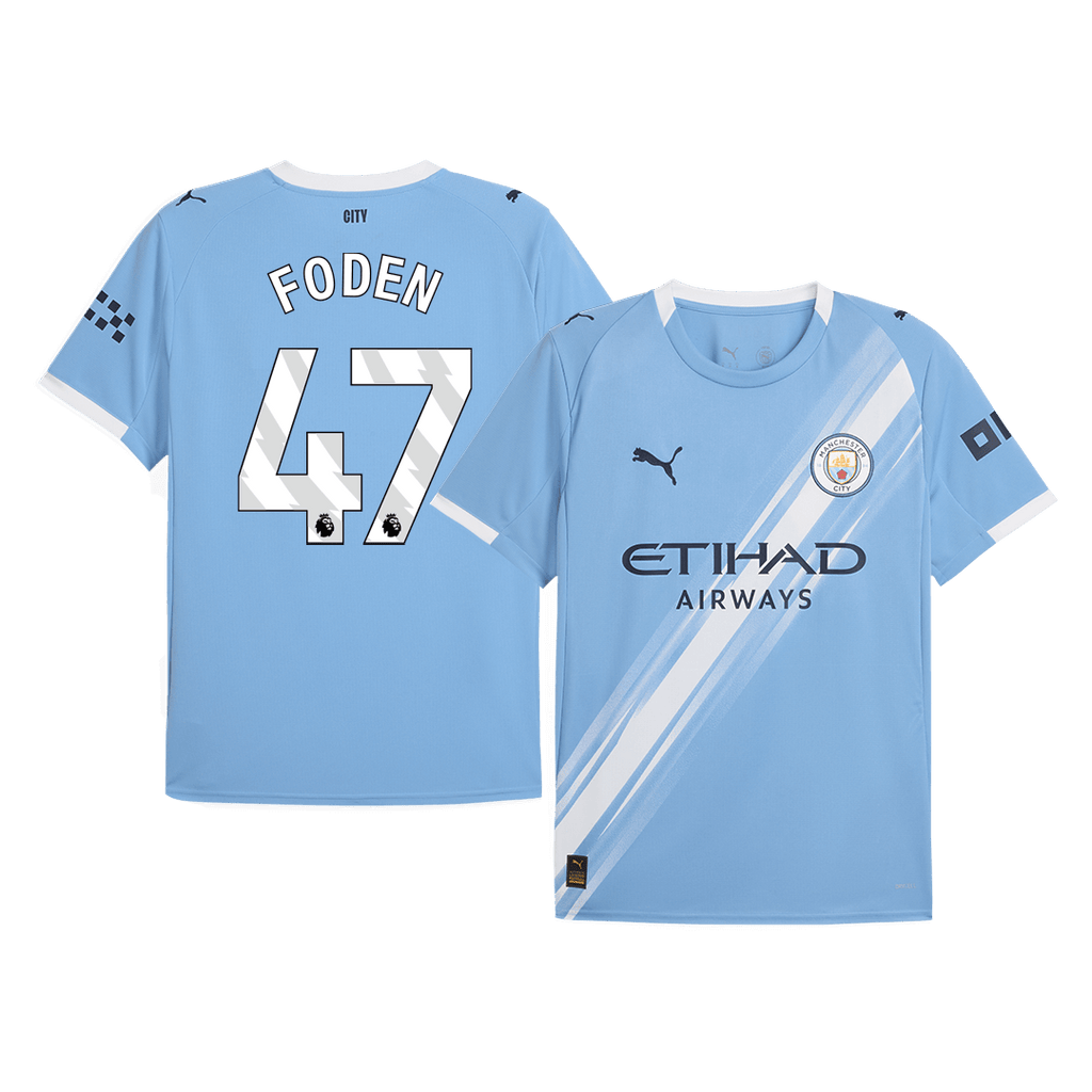 FODEN #47 Manchester City Home Football Shirt 2025/26 Blue