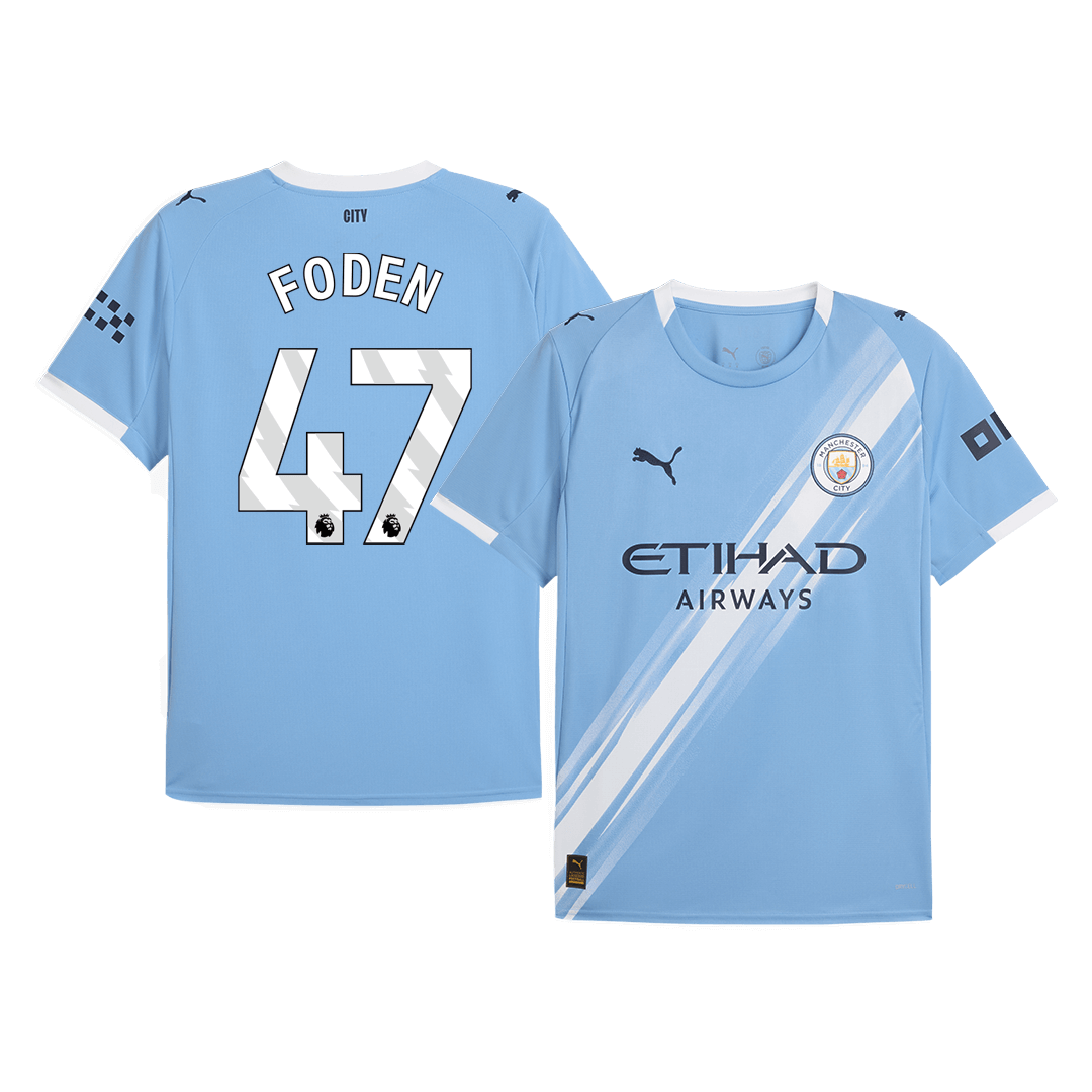 FODEN #47 Manchester City Home Football Shirt 2025/26 Blue