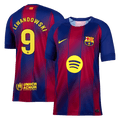 LEWANDOWSKI #9 Barcelona Home Football Shirt 2025/26 Red&Blue