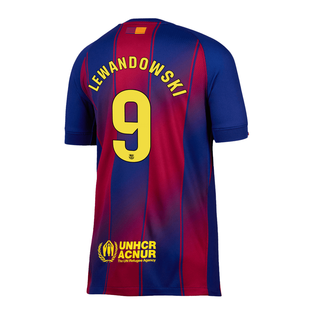 LEWANDOWSKI #9 Barcelona Home Football Shirt 2025/26 Red&Blue