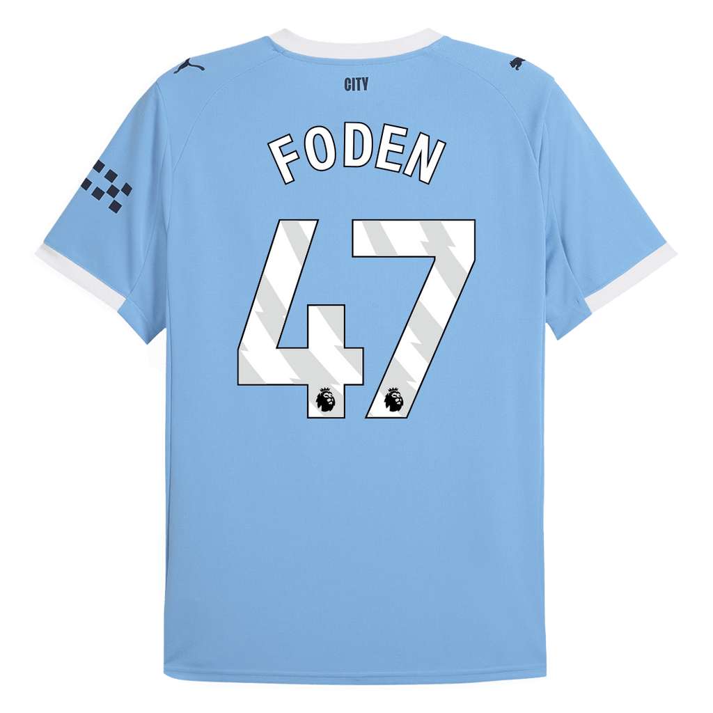 FODEN #47 Manchester City Home Football Shirt 2025/26 Blue