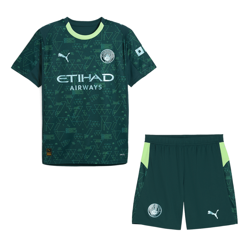 Manchester City Fourth Away Football Shirt Kit(Jersey+Shorts) 2025/26