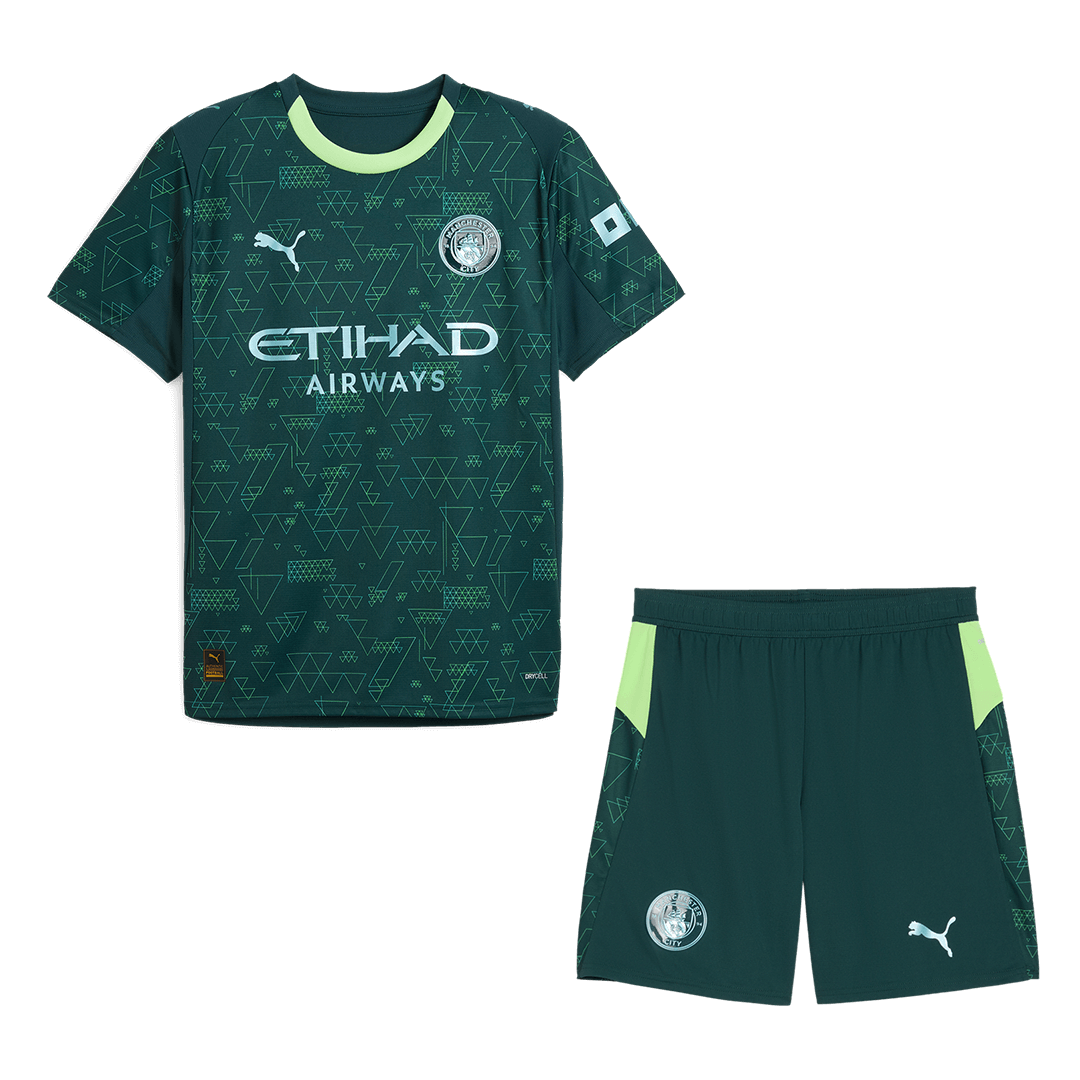 Manchester City Fourth Away Football Shirt Kit(Jersey+Shorts) 2025/26