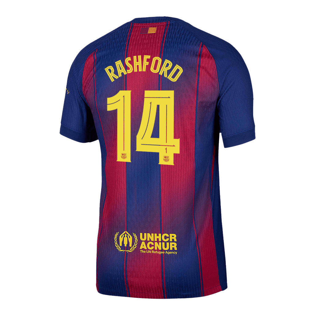 Player Version RASHFORD #14 Barcelona Home Football Shirt 2025/26 Red&Blue - UCL