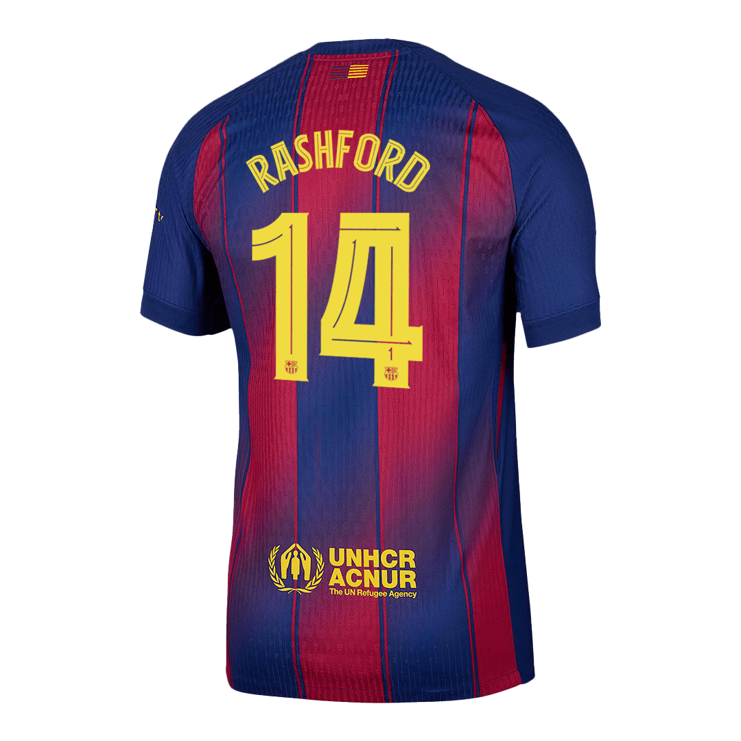Player Version RASHFORD #14 Barcelona Home Football Shirt 2025/26 Red&Blue - UCL