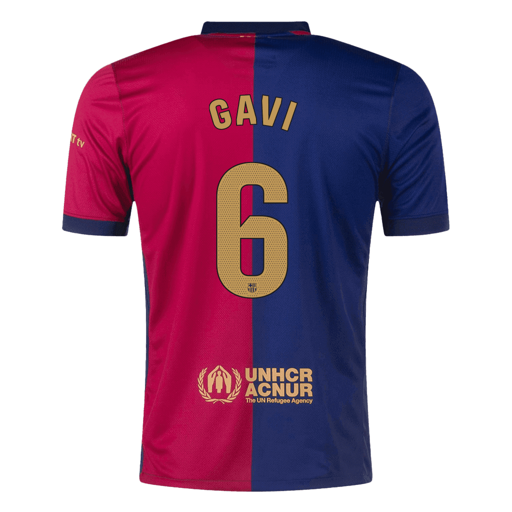 GAVI #6 Barcelona Home Football Shirt 2024/25 - Spotify Logo Without Text