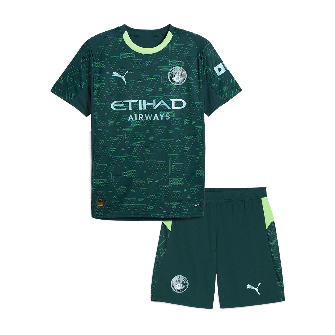 Kid's Manchester City Football Shirt Kit(Jersey+Shorts) 2025/26