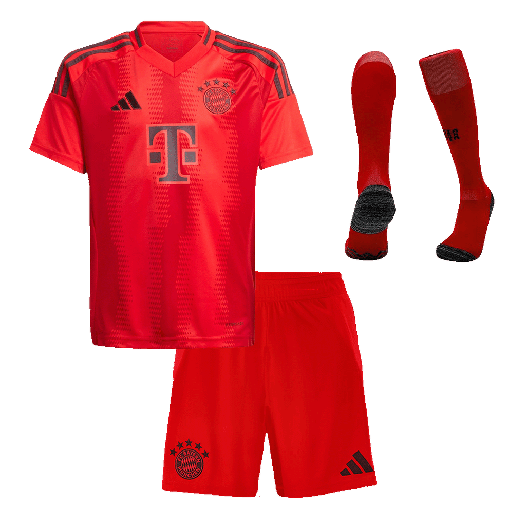 Kid's Bayern Munich Home Football Shirt Kit(Jersey+Shorts+Socks) Red
