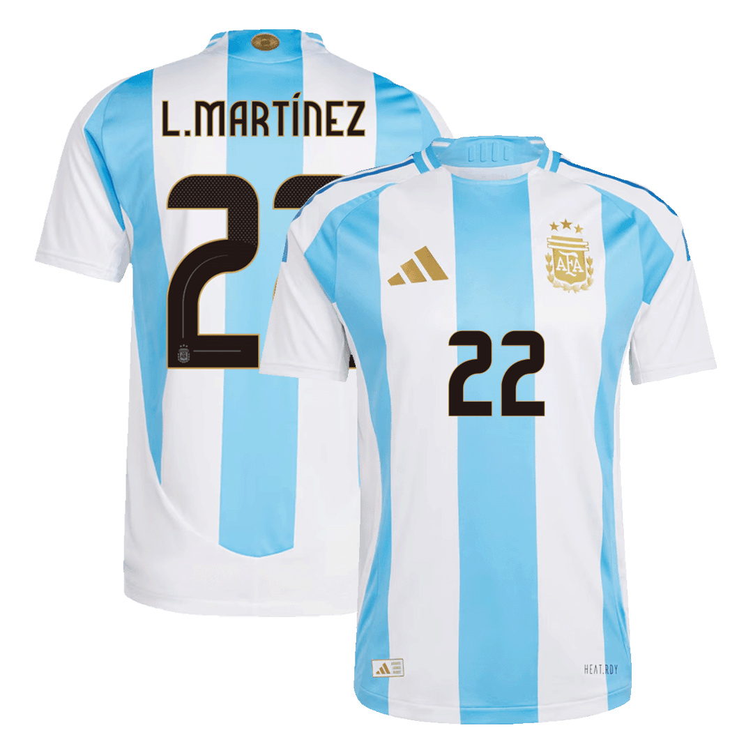 Player Version L.MARTÍNEZ #22 Argentina Home Football Shirt Copa America 2024