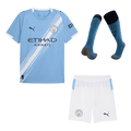 Manchester City Home Football Shirt Kit(Jersey+Shorts+Socks) 2025/26 Blue