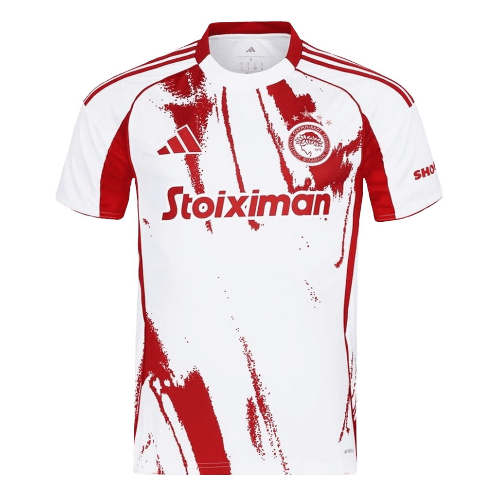 Olympiacos Away Football Shirt 2025/26 Red&White